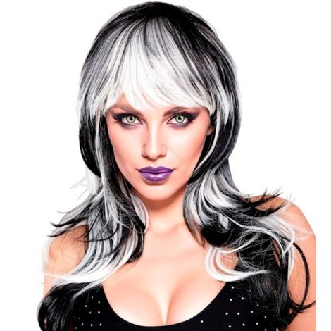 Peruca bicolor alb negru - imagine 9